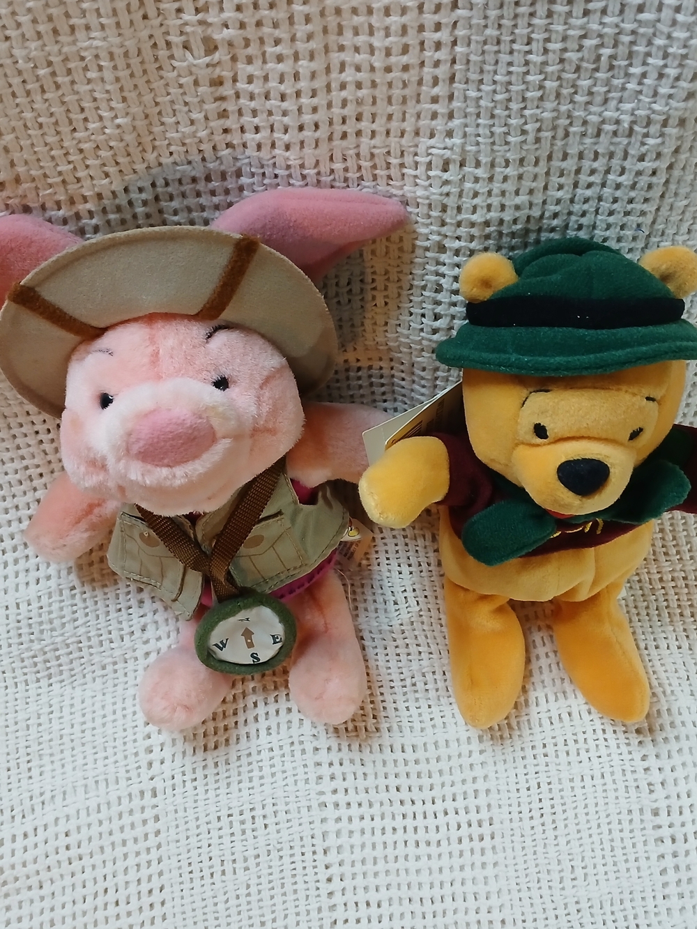 Disney Winnie The Pooh And Piglet Wilderness Duo. Plush With Bean Bag Bottoms.